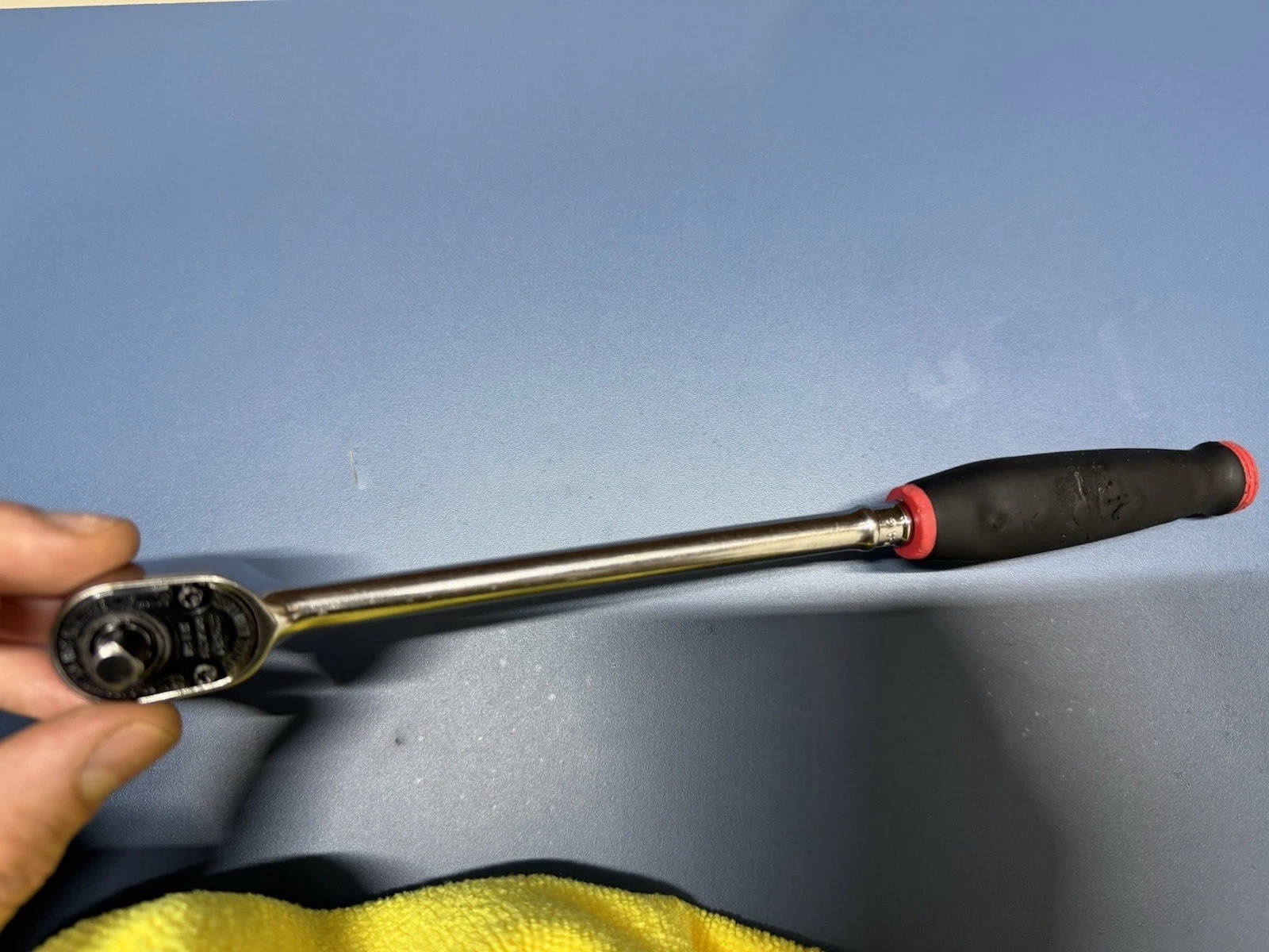 Snap-On Dual 80 1/4″ Drive XL Ratchet Red Soft Grip Extra-Long Handle THLL72 USA