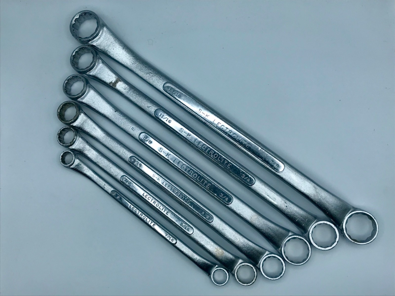 Vintage S-K Lectrolite SAE 6-Piece Offset Box Wrench Set, USA 🇺🇸