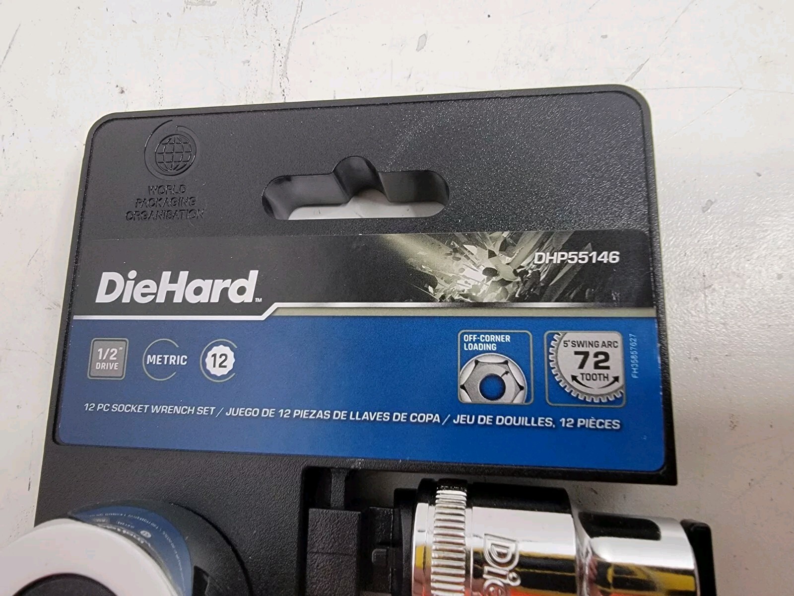 DieHard 1/2 Drive Socket Set Ratchet Extension Metric 12-Point Chrome DHP55146