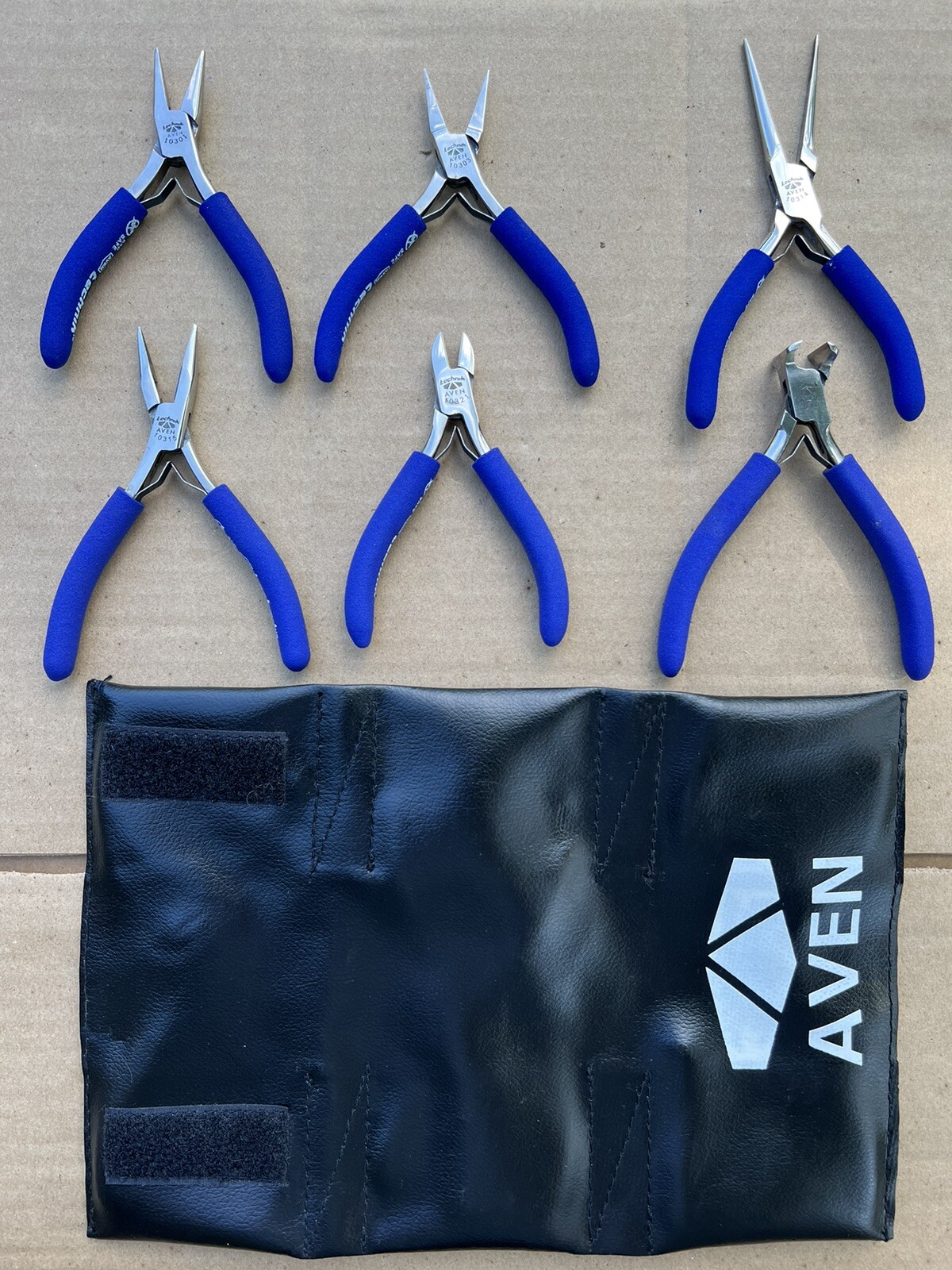 🇺🇸 Set Of 6 Aven Technik Pliers Wire Needle Nose Joint Cutters W/Case🇺🇸