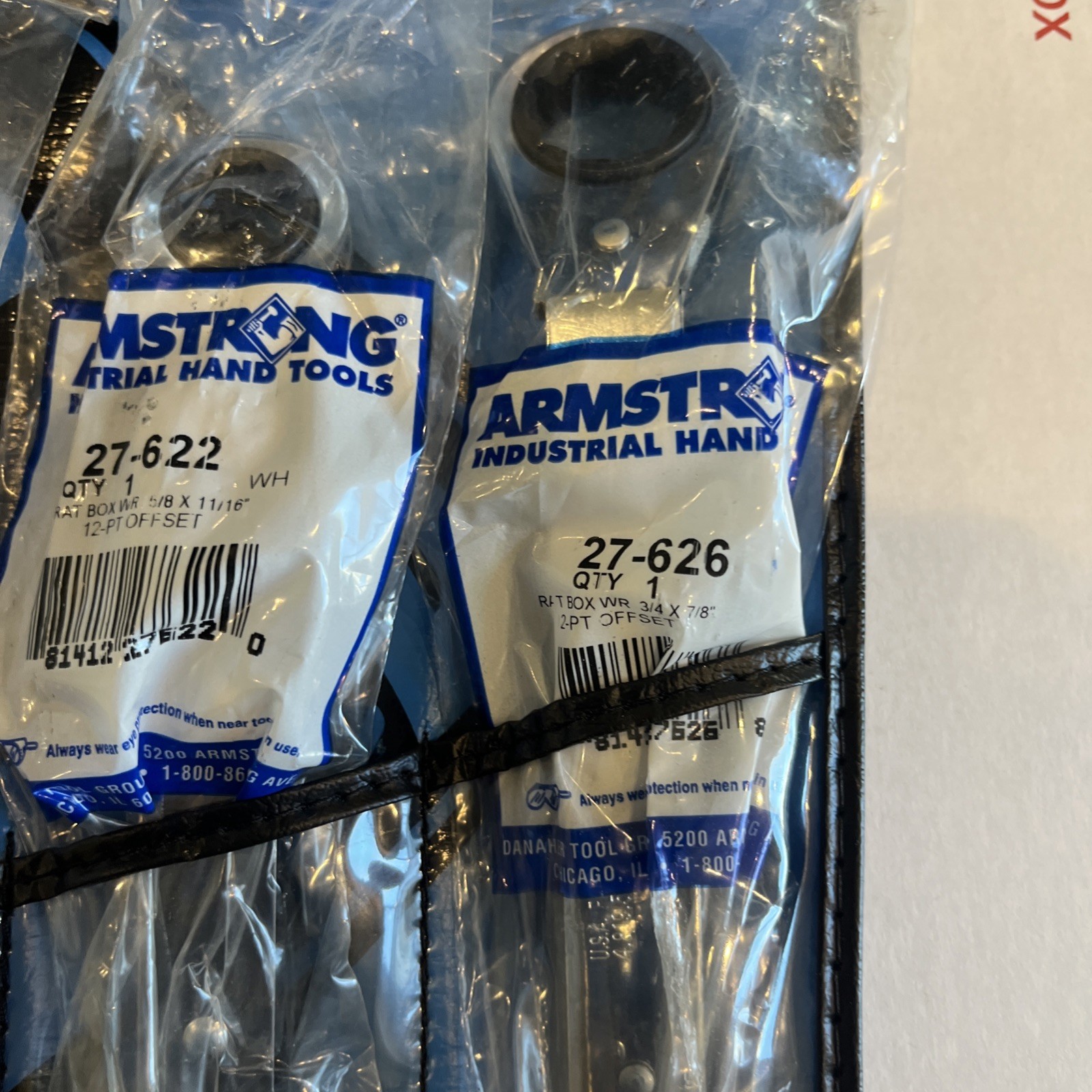 Armstrong Tools USA 27-635 SAE Offset Ratcheting Box Wrench Set Kit Bag, NEW NOS