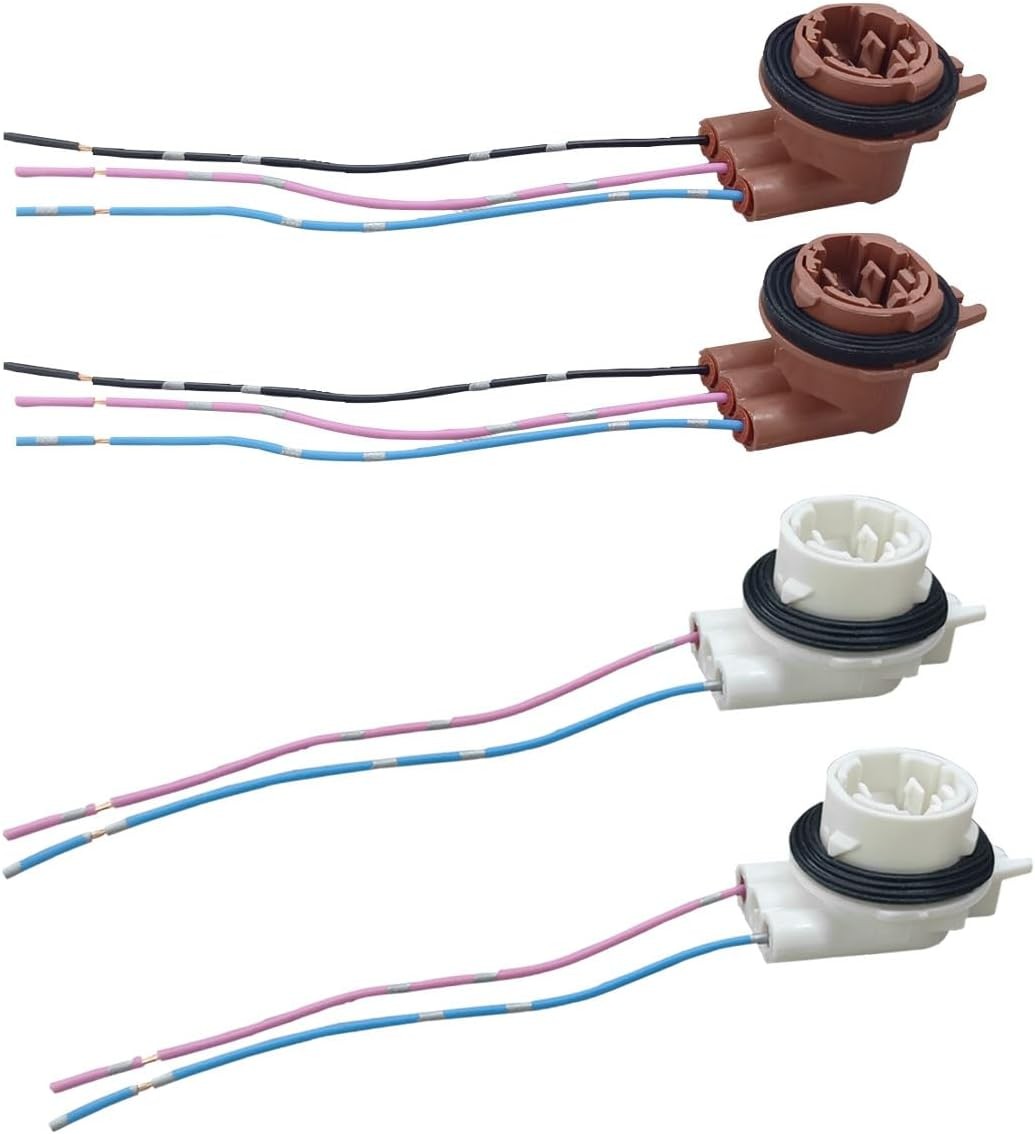4PCS 3156 3157 Pre-Wired Harness Pigtail Sockets, Car LED Bulb Light
