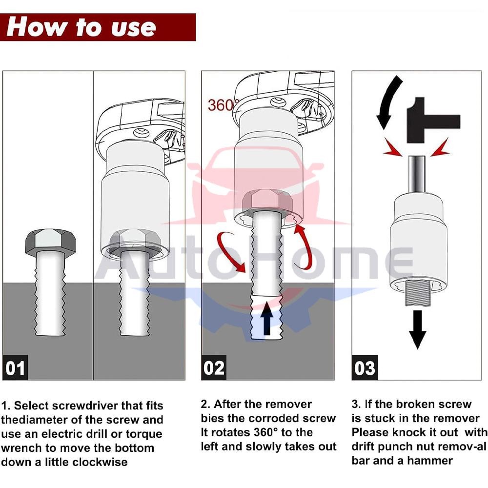5pcs 1/2″ Drive Twist Socket Set for Damaged Lug Nut Removal & Extraction