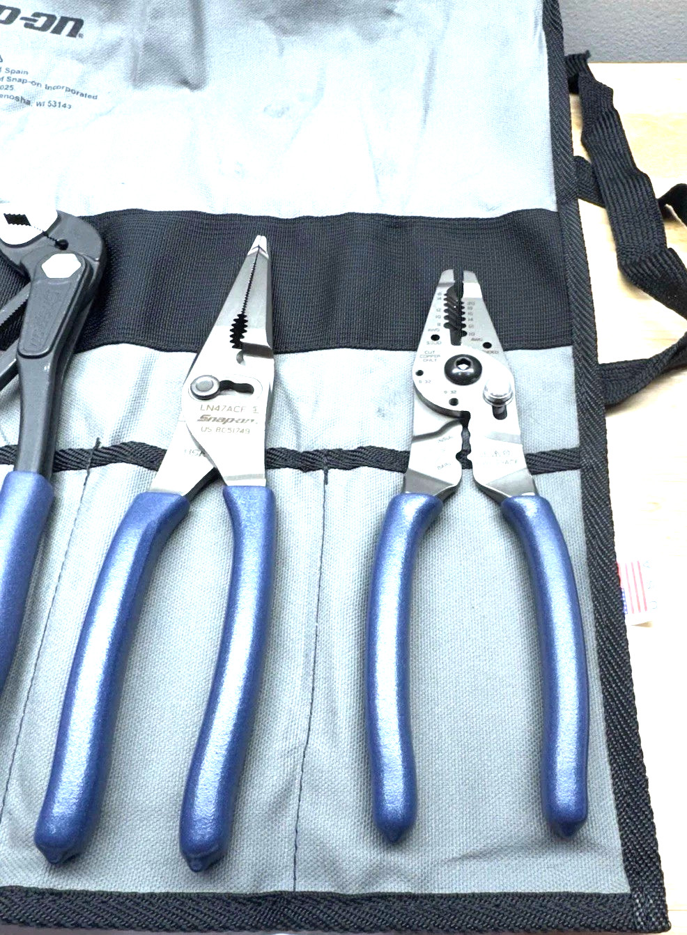 NEW Snap-on™ PL4TGKB1MB 4-pc Plier Set Includes 388ACF PWCS9AF LN47ACF AWPBX10