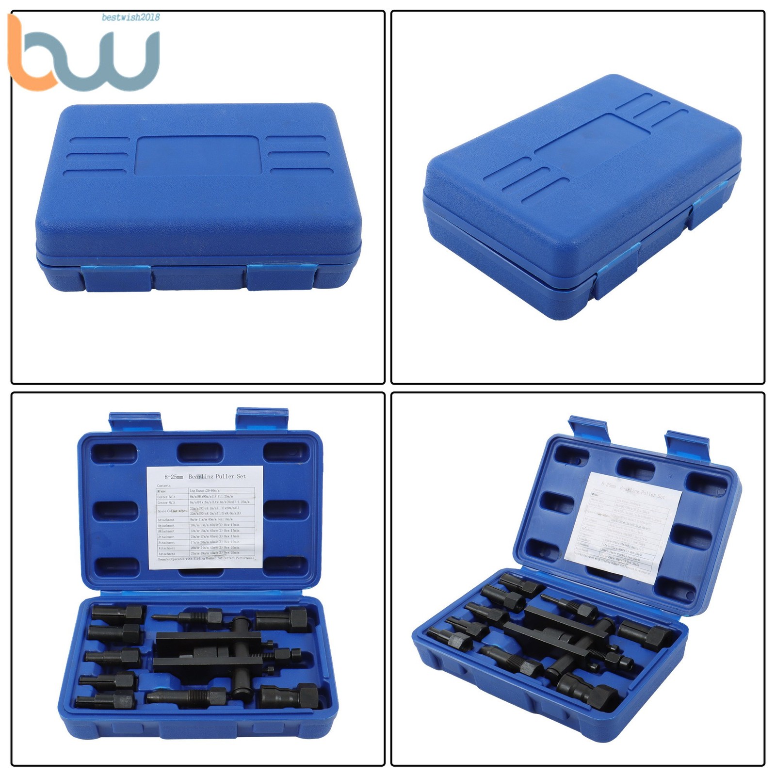 10PCS Universal 8-25MM Motorcycle Inner Bearing Disassembly Tool Set With Box