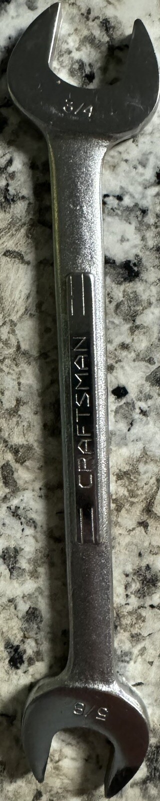 Craftsman -V- Series 3/4in x 5/8in SAE Double Open End Wrench USA Clean