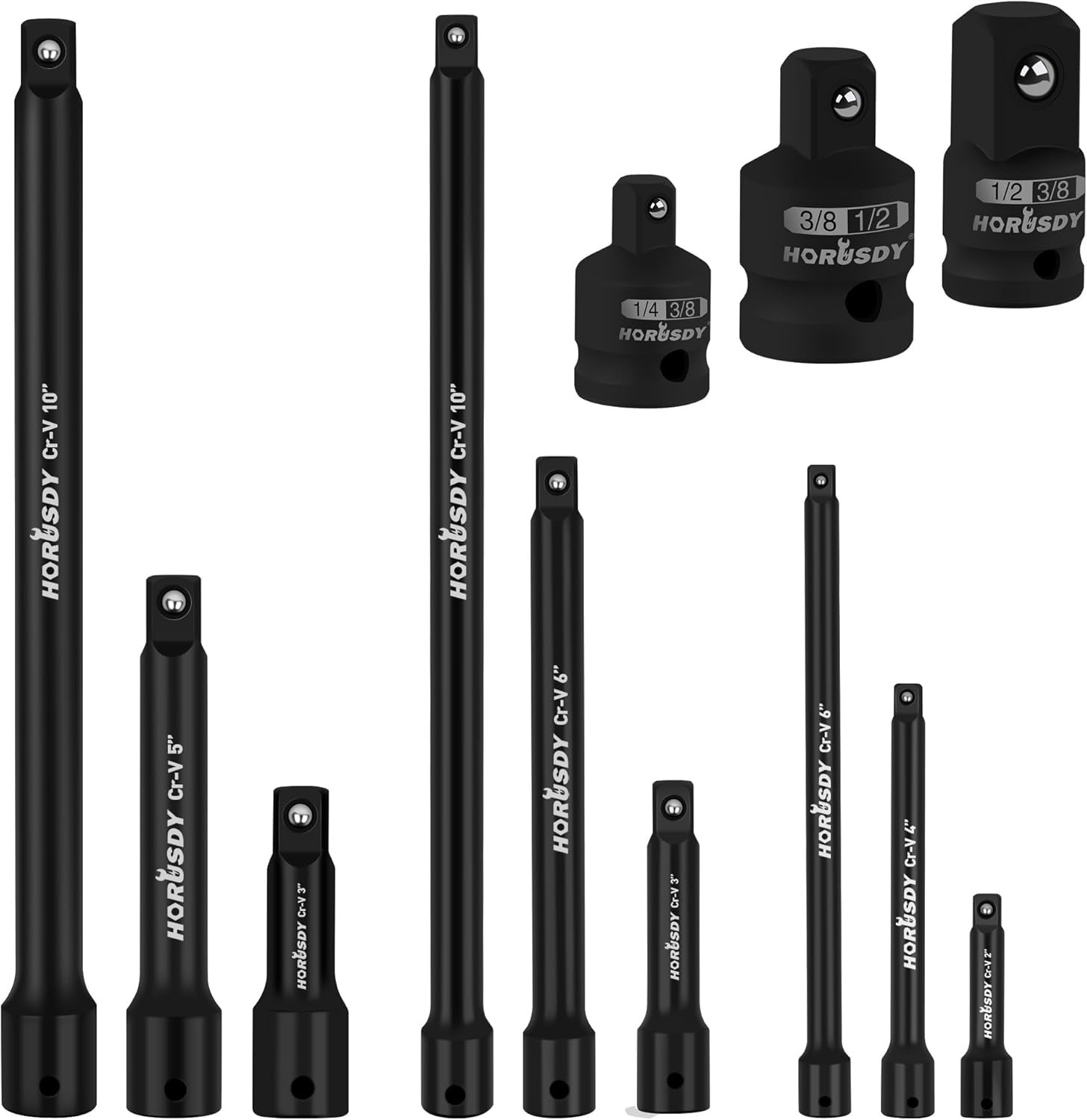 12-Pc Impact Drive Socket Extension Set – CR-V Steel with Adapters & Storage