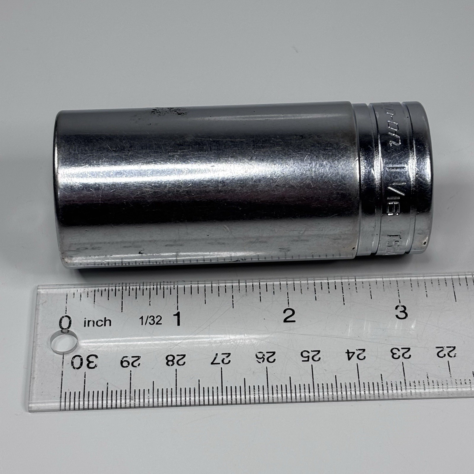 Snap On Tools TS341 1/2 Dr 6Pt SAE 1-1/16 Flank Dr Deep Chrome Socket USA 1991