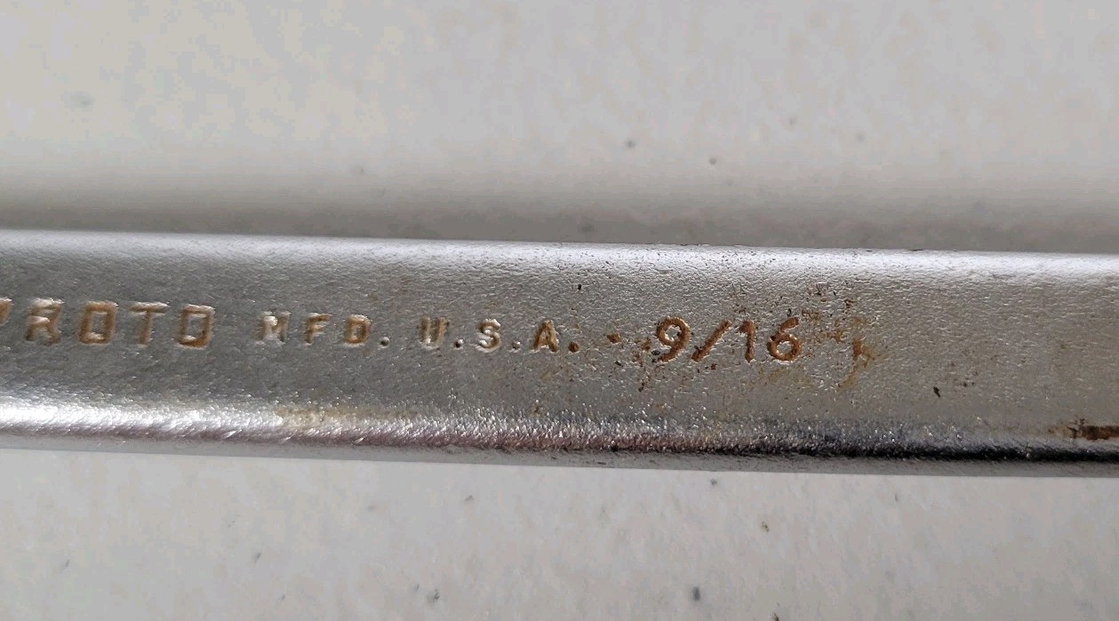 Proto 1218 9/16″ Combination Wrench Chrome MADE IN USA Vintage
