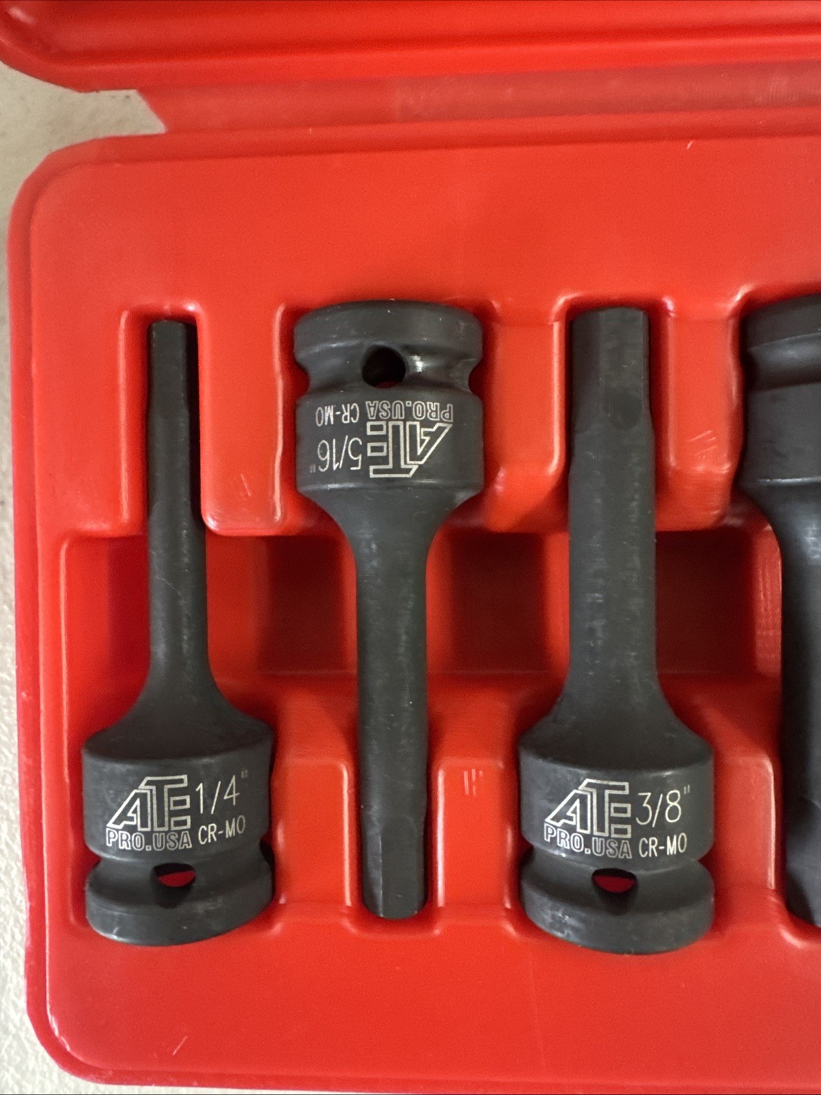 ATE 8pc 1/2 DR. (CR-MO) SAE Hex Imapct Socket Bit Set/Professional Quality Tool