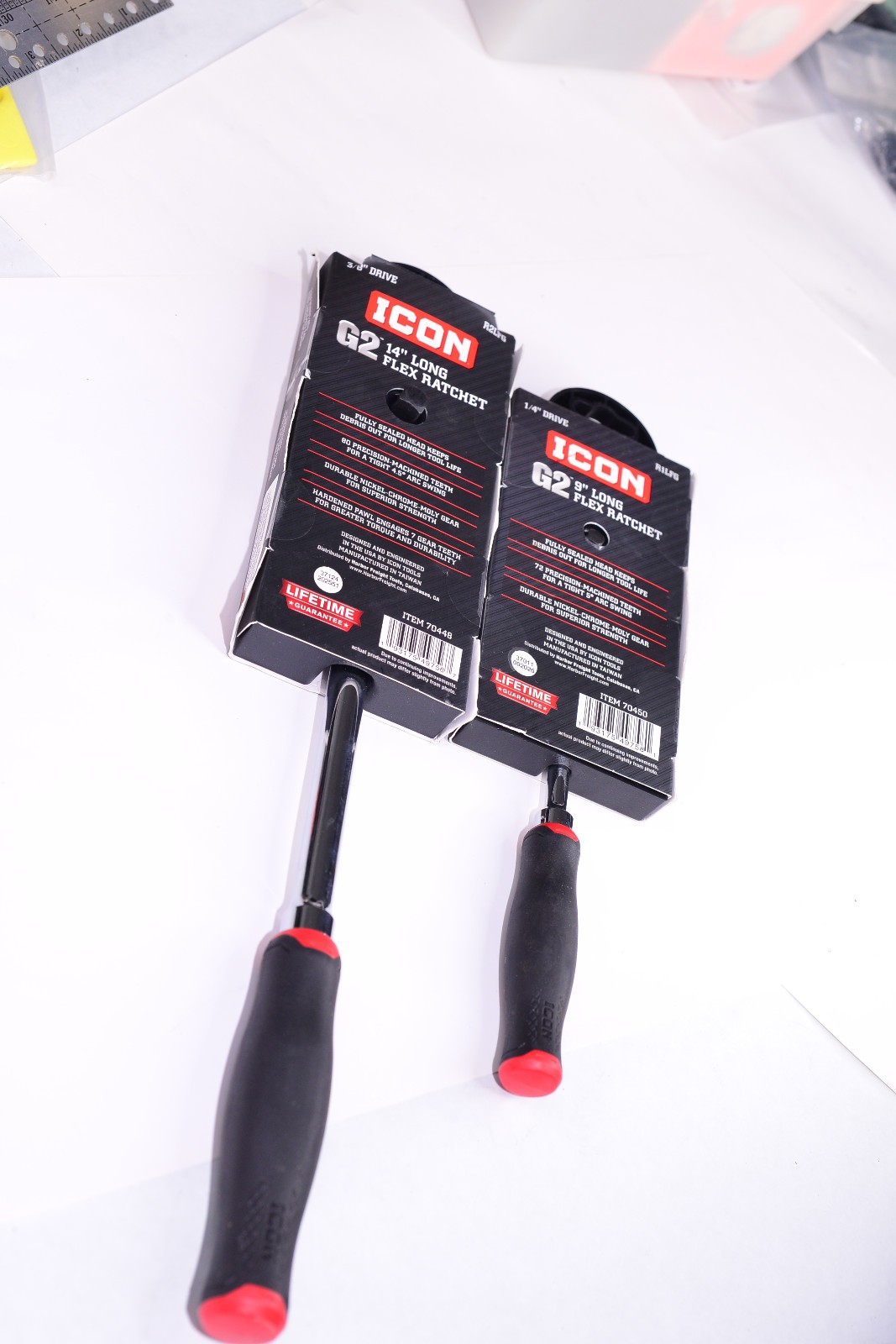 ICON G2 1/4 & 3/8″ Drive Long Flex Ratchet R1LFG – R2LFG Tool Set Comfort Grip
