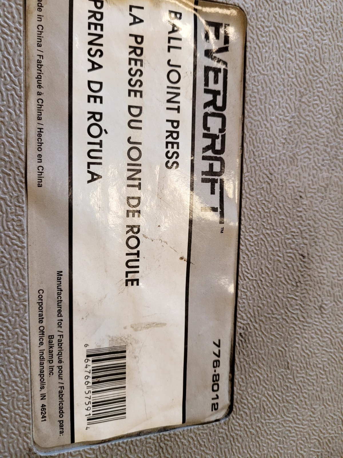 USED Evercraft Ball Joint Press Kit in Case 776-8012 (C08)