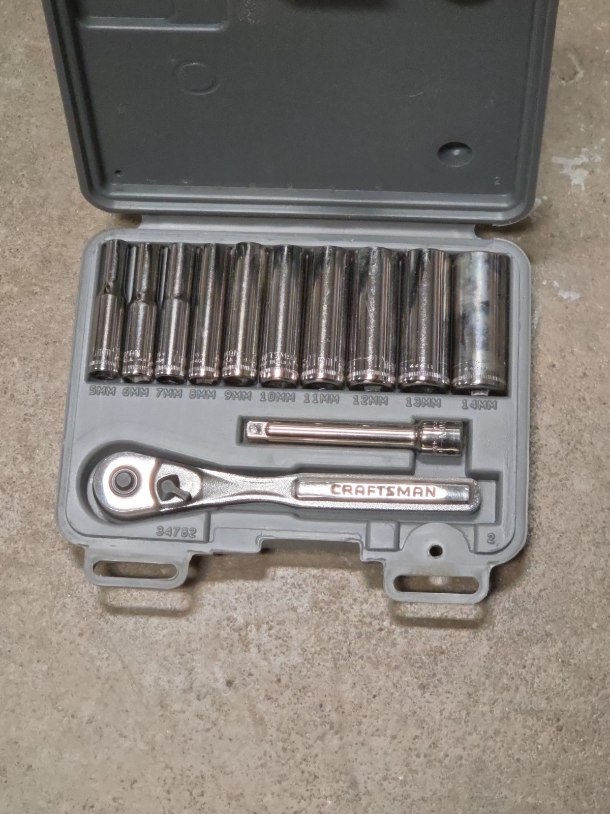 Craftsman 12pc Metric 1/4″ Dr. Deep Socket Ratchet Set 34782 USA Rare! Complete