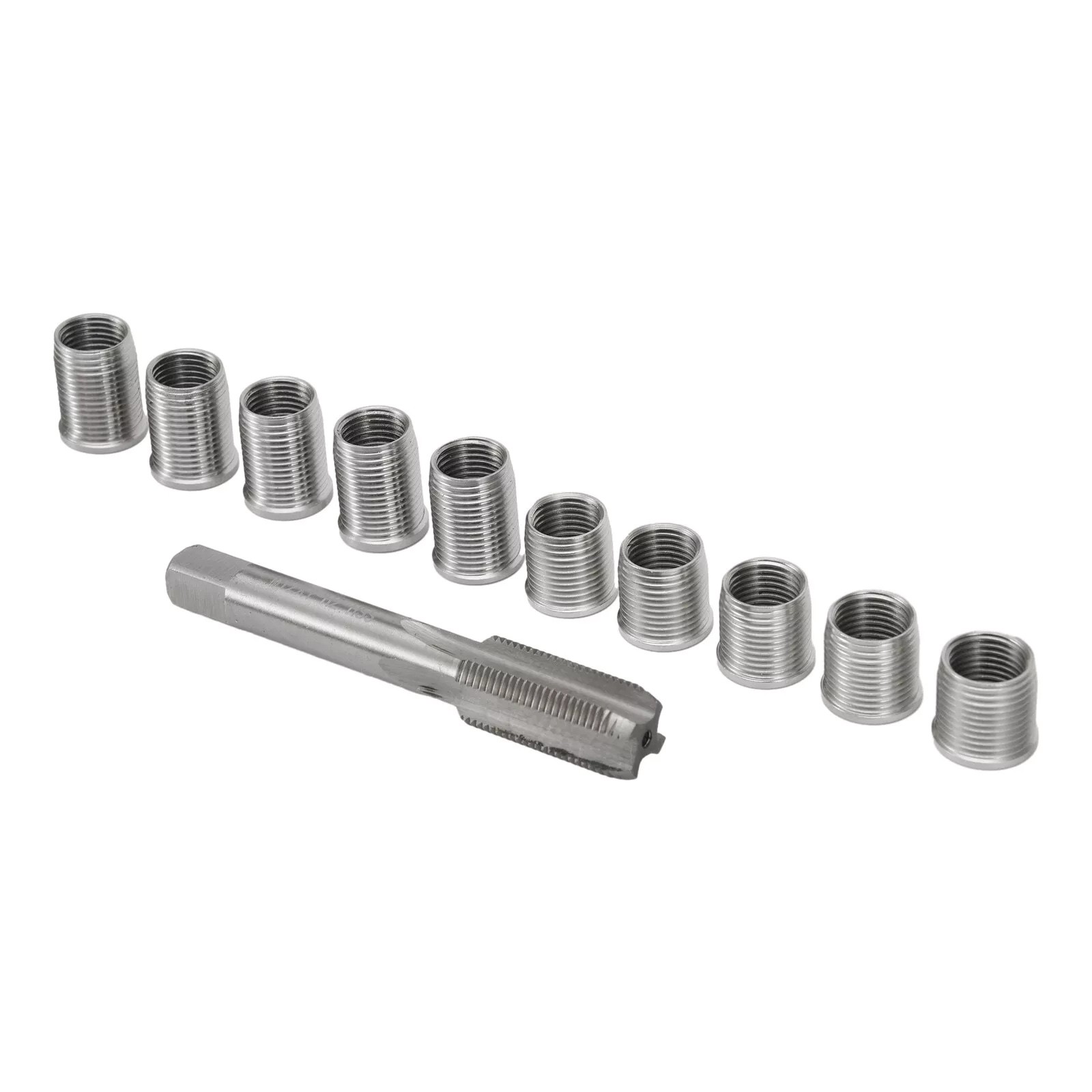 1Set Durable Stainless Steel Spark Plug Thread Repair Tool with Thread Inserts