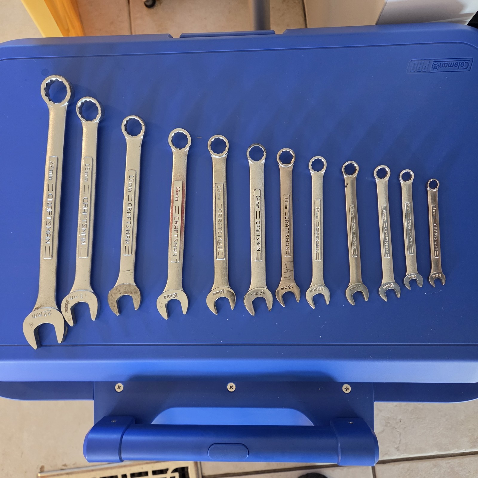 Craftsman Tools USA 12 pc V VV VA 8mm-17mm 19mm 22mm Metric Combo Wrench