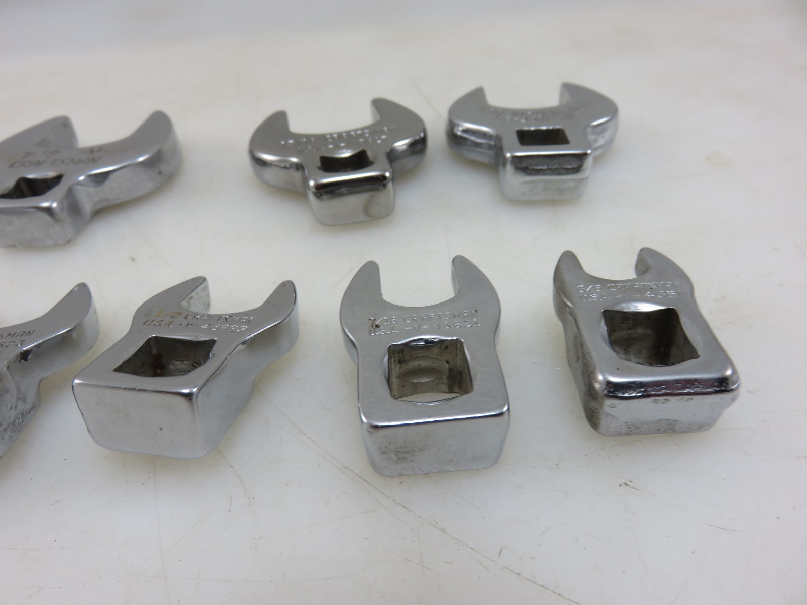 Craftsman -V- & Others Crowfoot Wrench Set 10pc Set 3/8″Dr. 3/8″-1″ Vintage USA