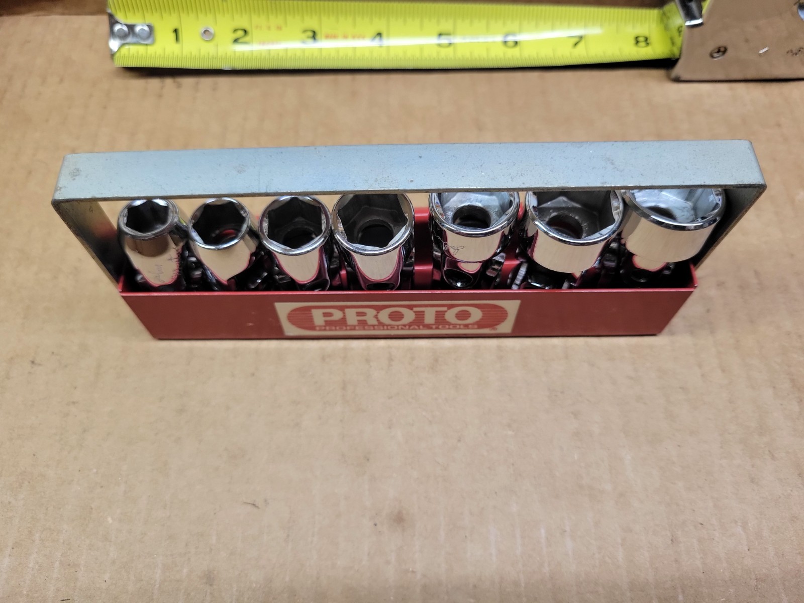 Proto USA 3/8″ Drive 7-Piece 6-Point Swivel Socket Set 3/8 – 3/4″ With Caddy