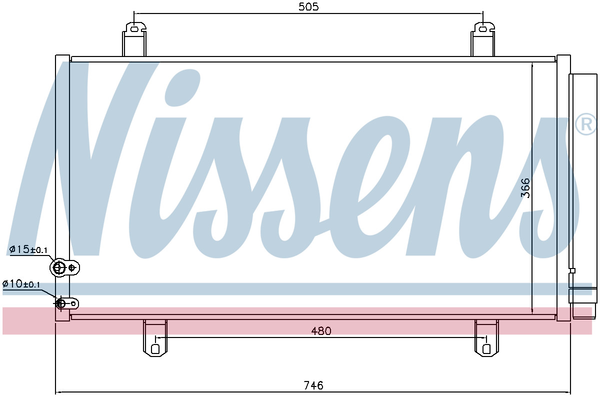 Nissens Aircon Condenser 940443 for TOYOTA CAMRY (2012) CAMRY 2.5 VVTI etc