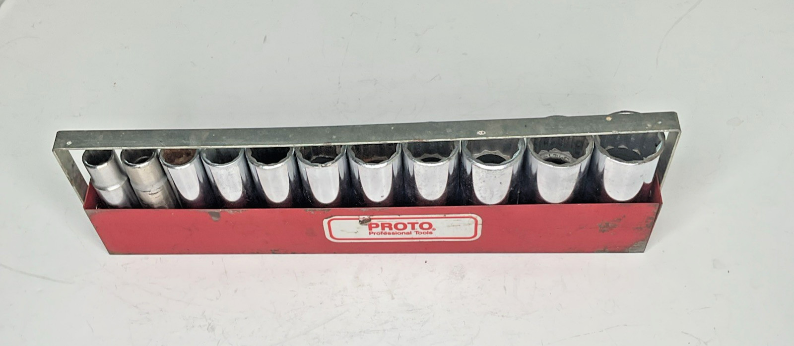 Proto 1/2” Drive Deep Socket Set 11 Pieces SAE with Tray USA