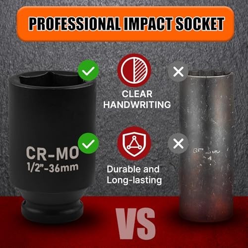 EGOFIX 1/2″ Drive Deep Impact Socket, 21mm CR-MO, 21mm,