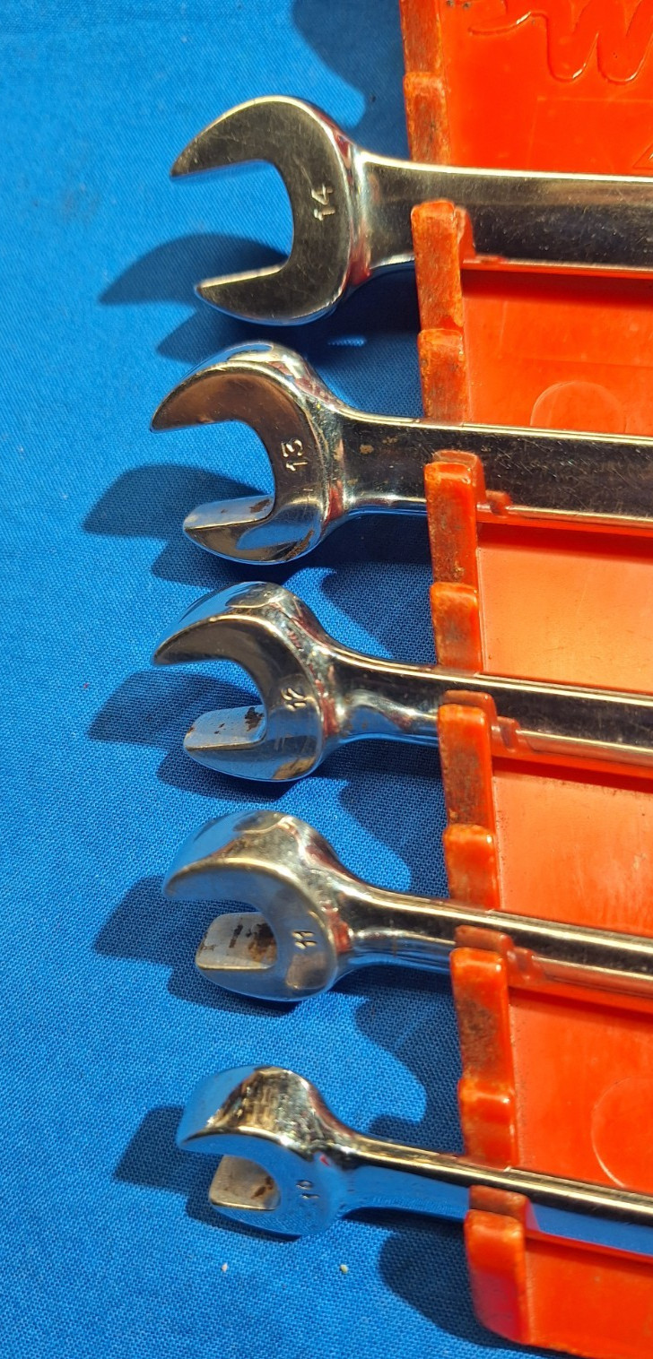 Snap-On RXSM605 5 piece METRIC open end flare nut wrench set 10mm-14mm w/Tray