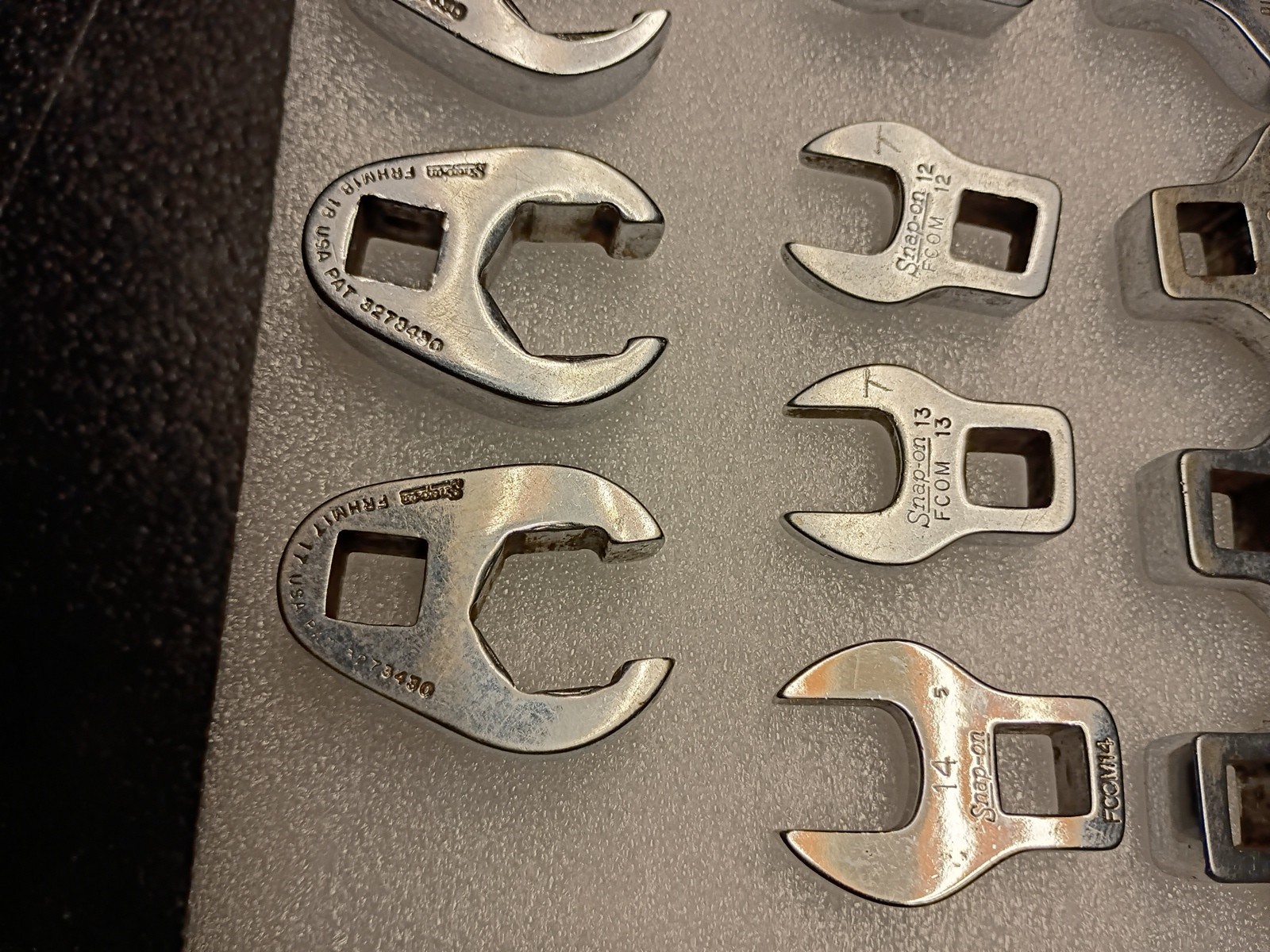 Snap on 3/8″ Drive Crowfoot wrench set of 11 mixed set of 7 Metric & 4 SAE