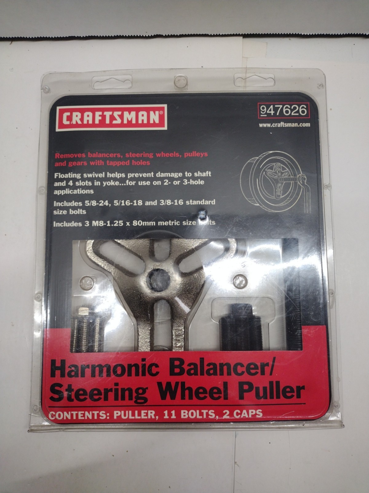 Craftsman No. 9 47626 Harmonic Balancer – Steering Wheel Puller – U.S.A. made