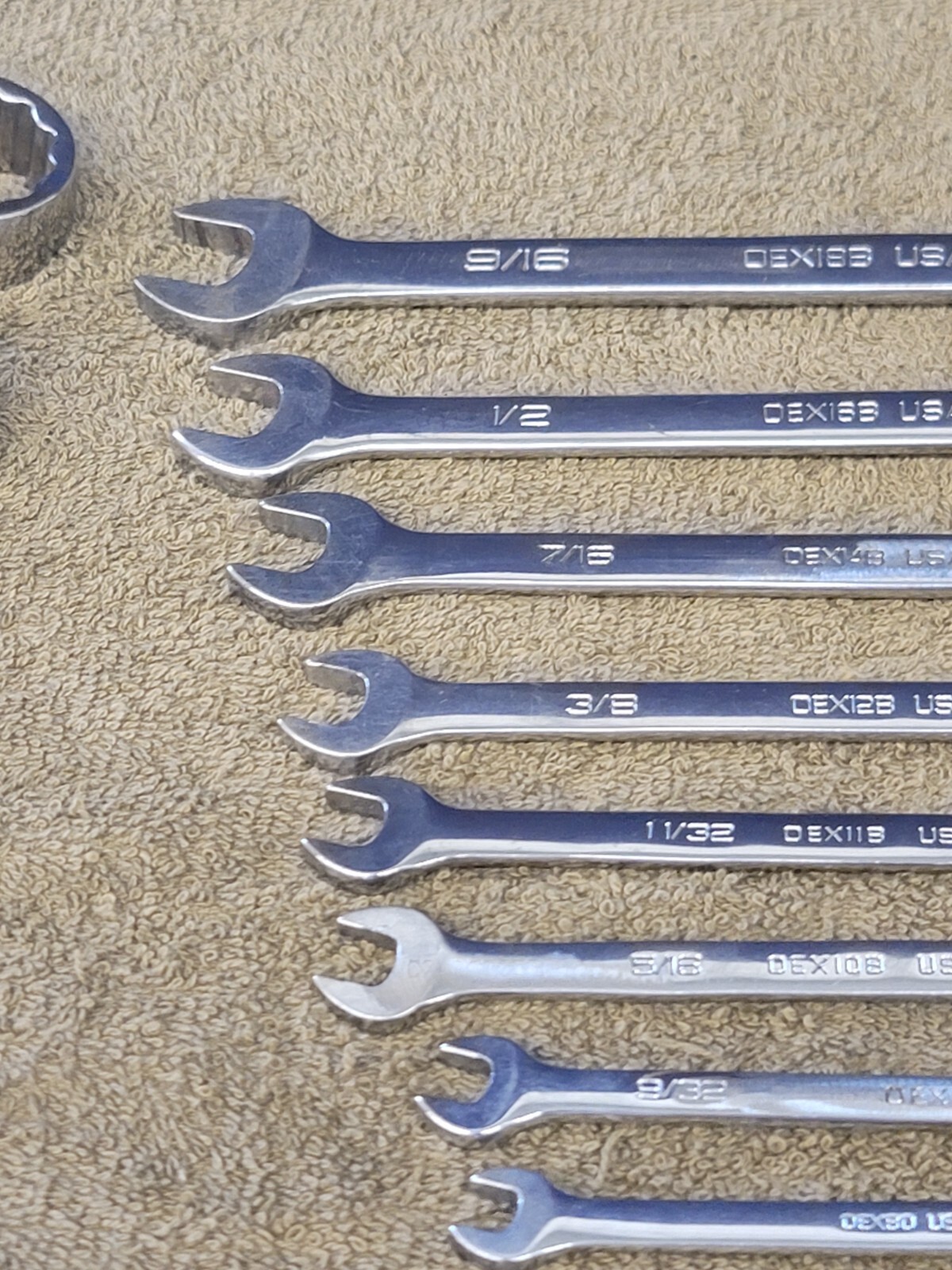 Snap on OEX Combination Wrench Set Sae 1-1/16 1 15/16 7/8 13/16 3/4 9/16 3/8 1/4