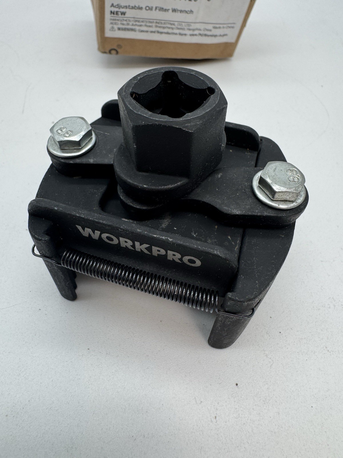 WORKPRO Adjustable Universal Oil Filter Wrench Removal Tools w/Auto-Clamp Spring