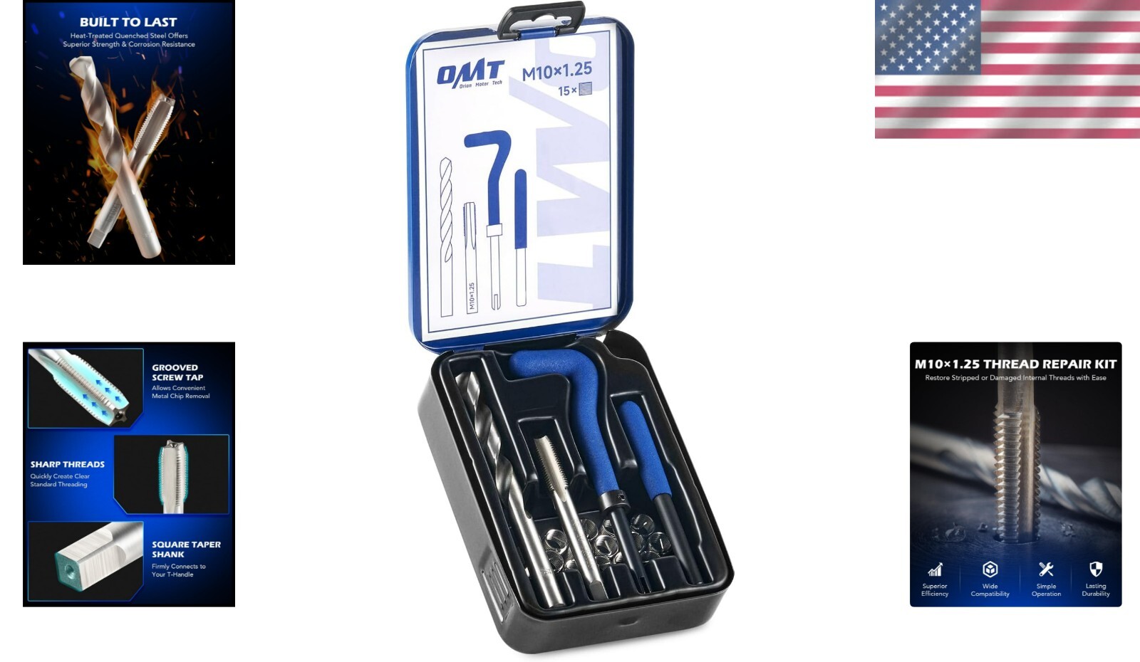 Helicoil Thread Repair Set: Effortless M10x1.25 Kit with High-Speed Tools