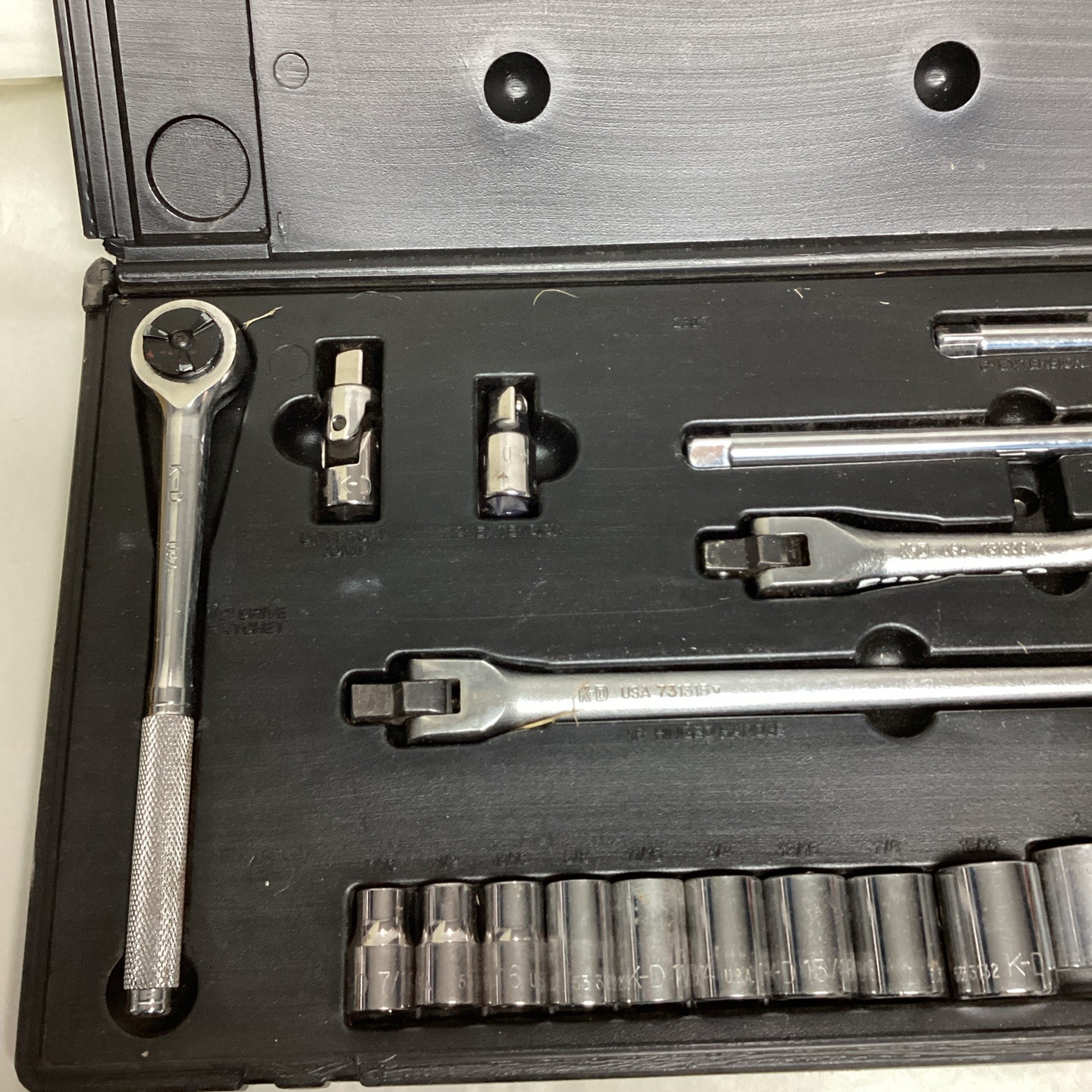 K-D Tools USA 1/2″ Drive Socket Set Ratchet Extensions Breaker Bars 20 pc