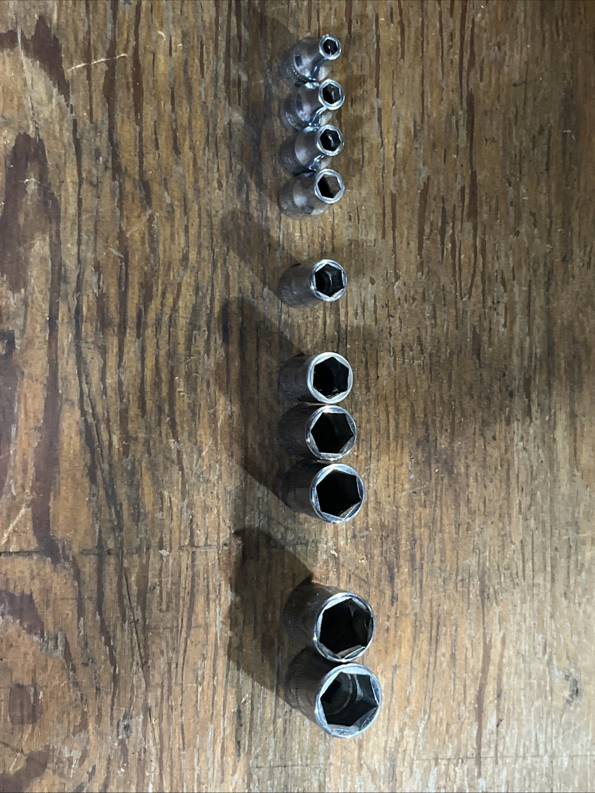 Snap On 1/4” Drive 10 Pc TMM 4mm-6, 8, 10-12, 14-15 Shallow 6 Point Socket Set