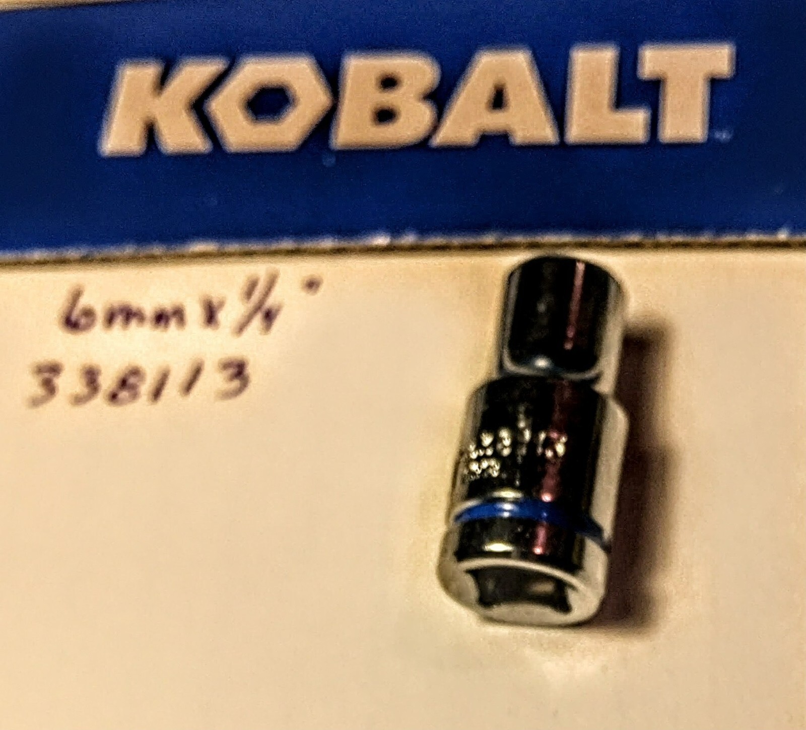 Kobalt 6mm x 1/4″ Dr Metric Socket 338113 Chrome Finish Free Shipping