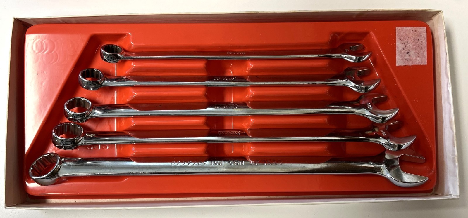 Snap-on 5 pc Extra Long Combination Wrench Set Flank Drive OEXL24-OEXL16 Clean