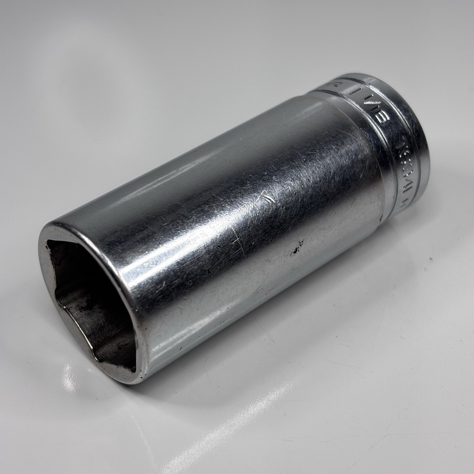 Snap On Tools TS341 1/2 Dr 6Pt SAE 1-1/16 Flank Dr Deep Chrome Socket USA 1991