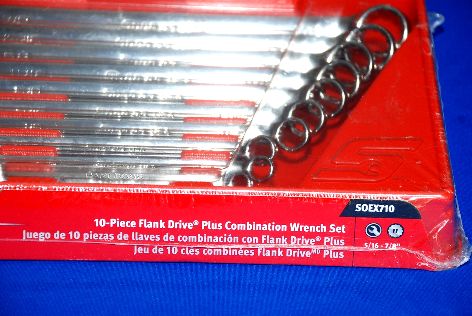 Snap-On NEW 10 Pc 12-Point SAE Flank Drive Plus Combination Wrench Set SOEX710
