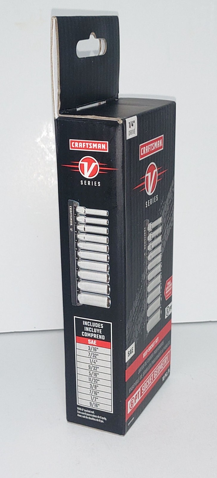 Craftsman V-Series 1/4″ Drive 10 Piece SAE Deep Socket Set CMMT17315V