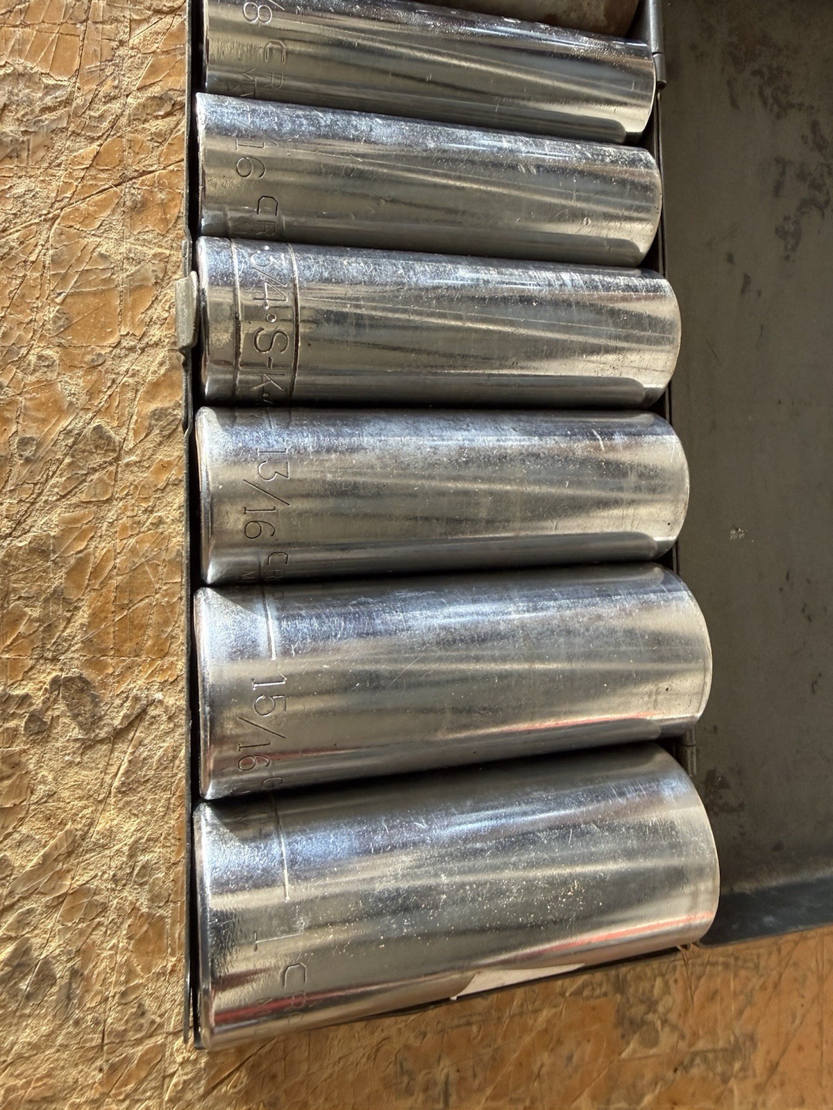 USA Made 1/2” Drive Deep Socket Lot Craftsman SK Dura-Craft Metal Case