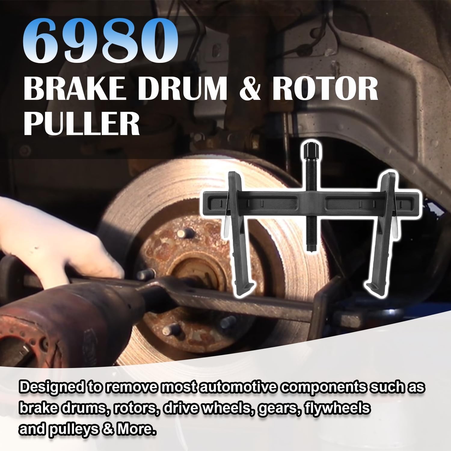 6980 Brake Drum and Rotor Hub Puller Kit for Removing Brake Drums, Rotors