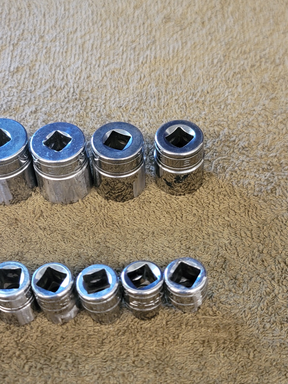 12 Snap-on F301 281 Socket Set 3/8″ Drive Sae 15/16 7/8 13/16 3/4 5/8 1/2 1/4″