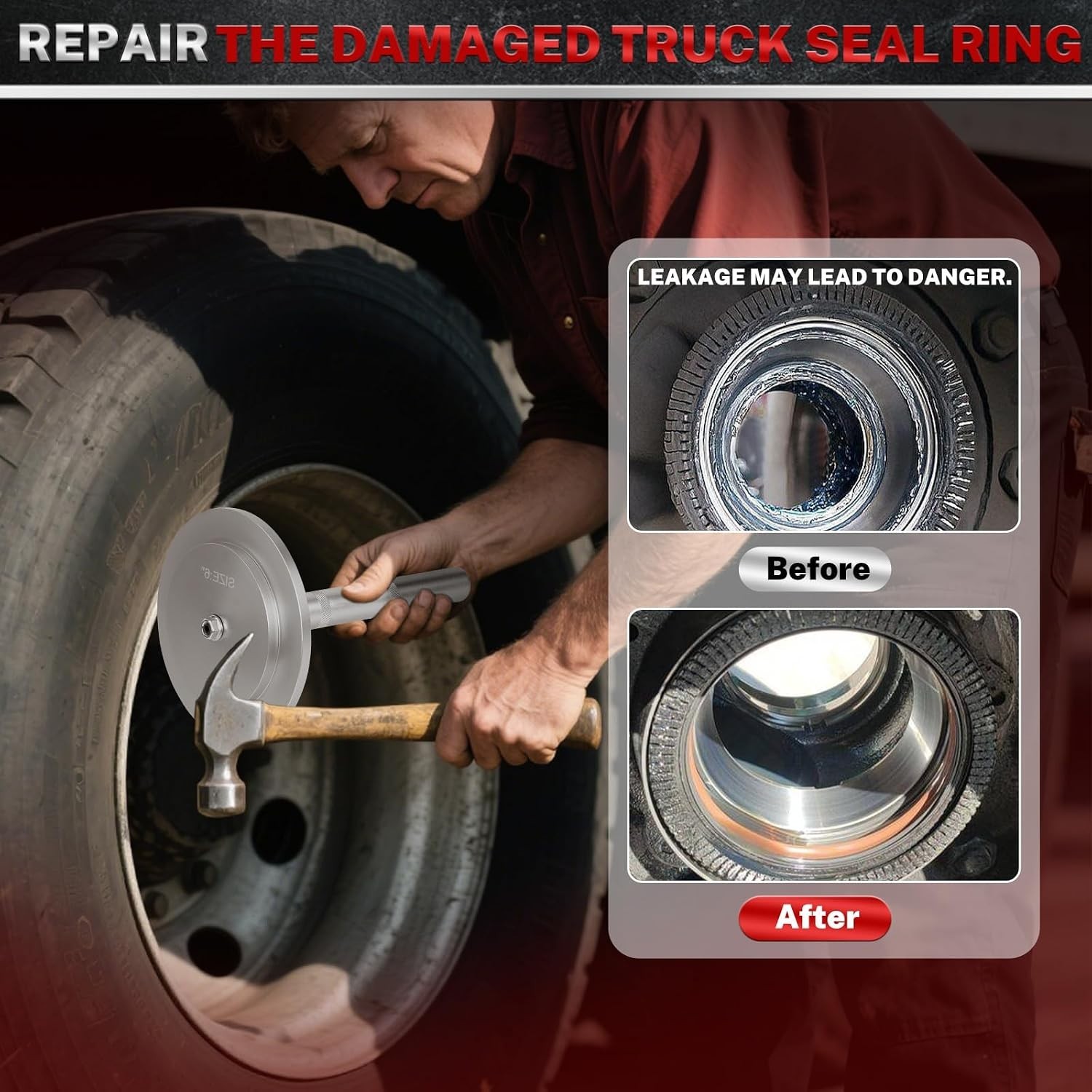 Heavy-Duty Bearing Race & Seal Driver Set for Trucks