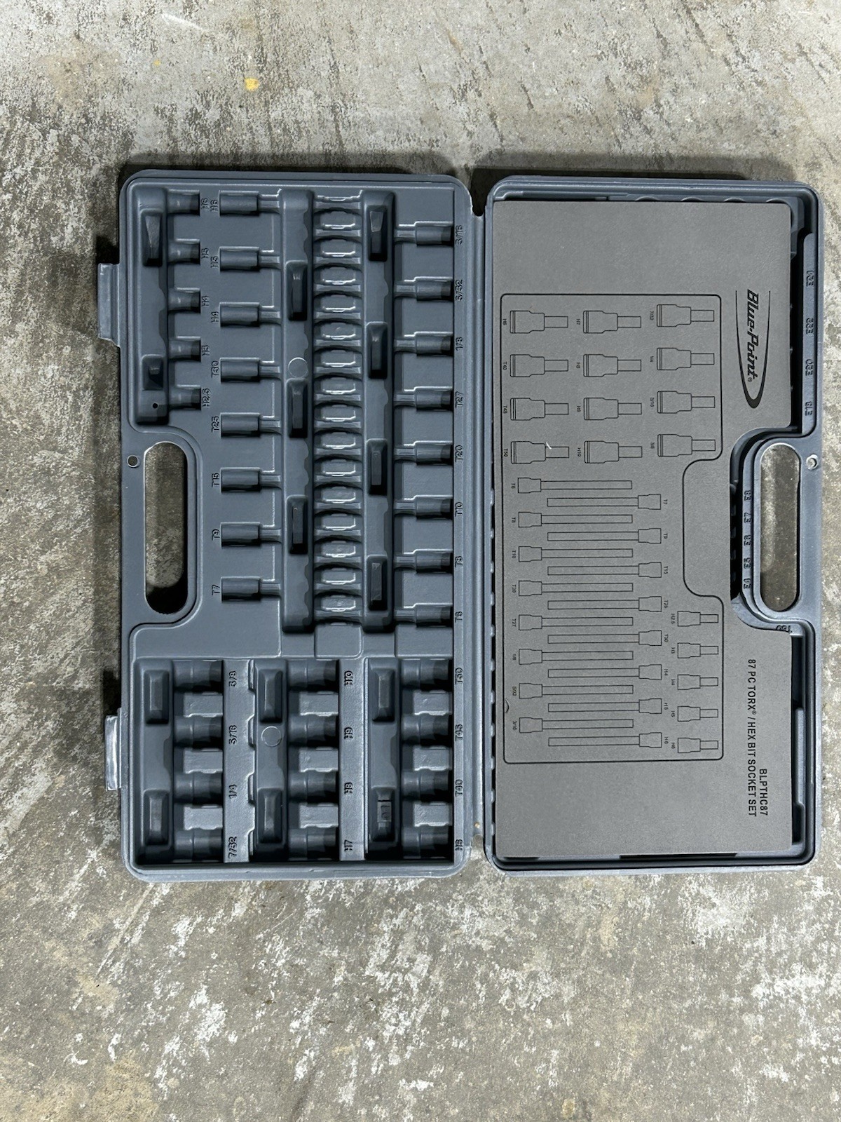 CASE ONLY “Brand New” Blue Point BLPTHC87 87 Piece Torx Hex Bit Socket Set
