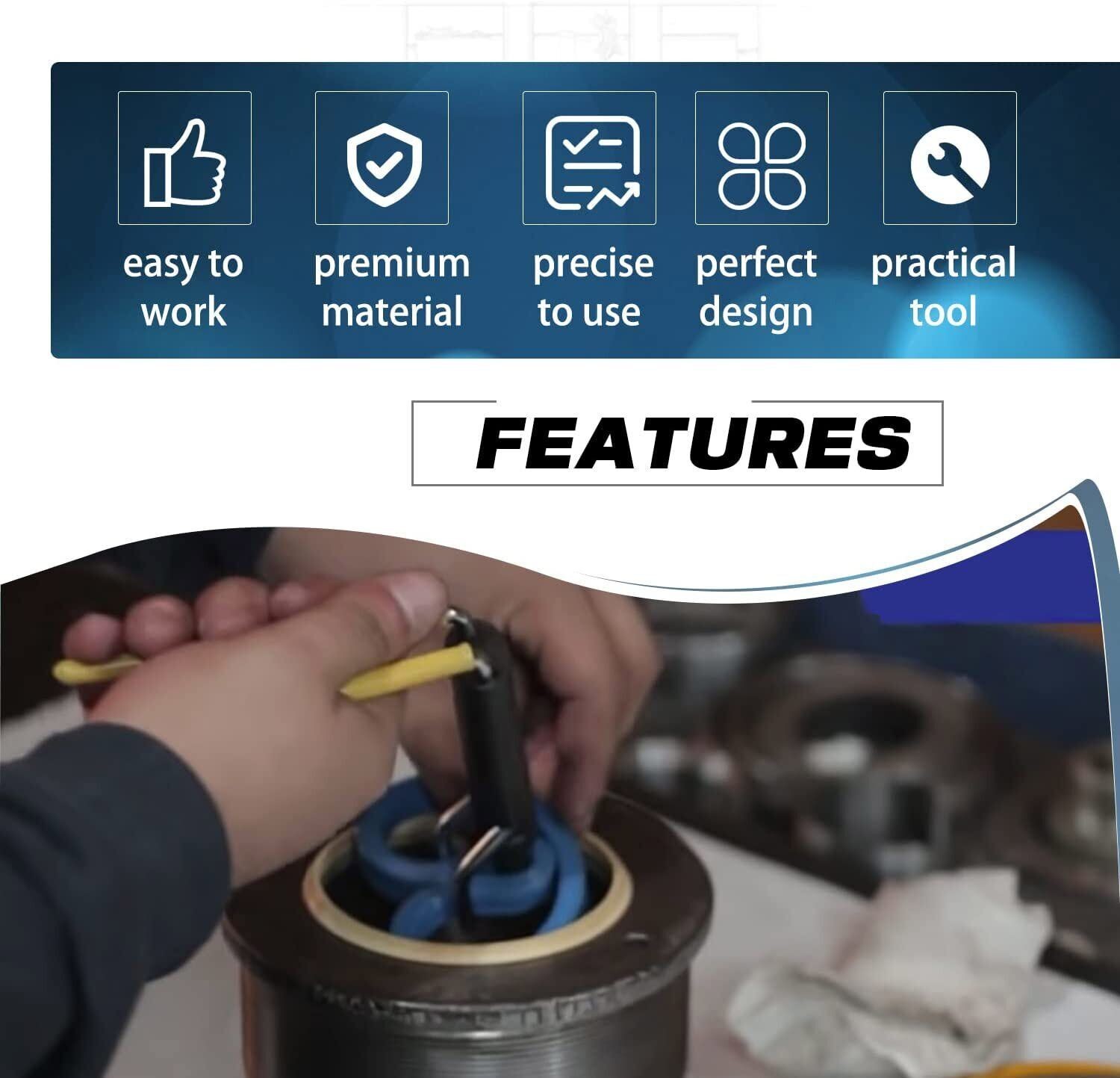 Rod Seal Install Tool Set Hydraulic U-Cup Twistor Installation With a Seal Pick