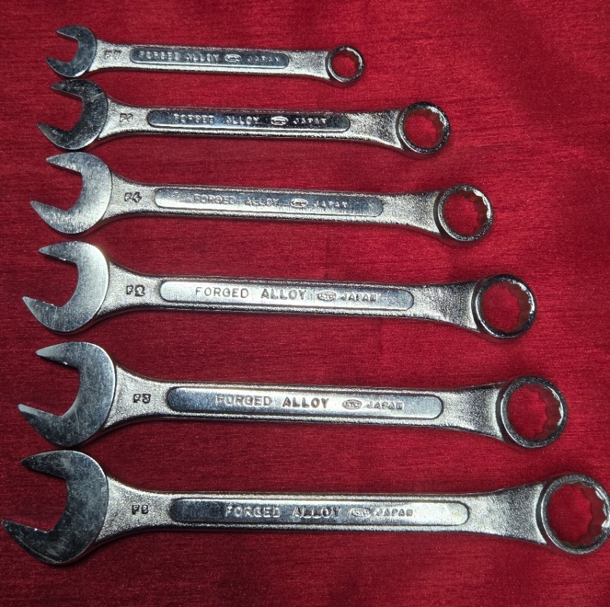 VINTAGE 1980s Fuller 1373 6Pc. Metric Combination Wrench Set Made In Japan