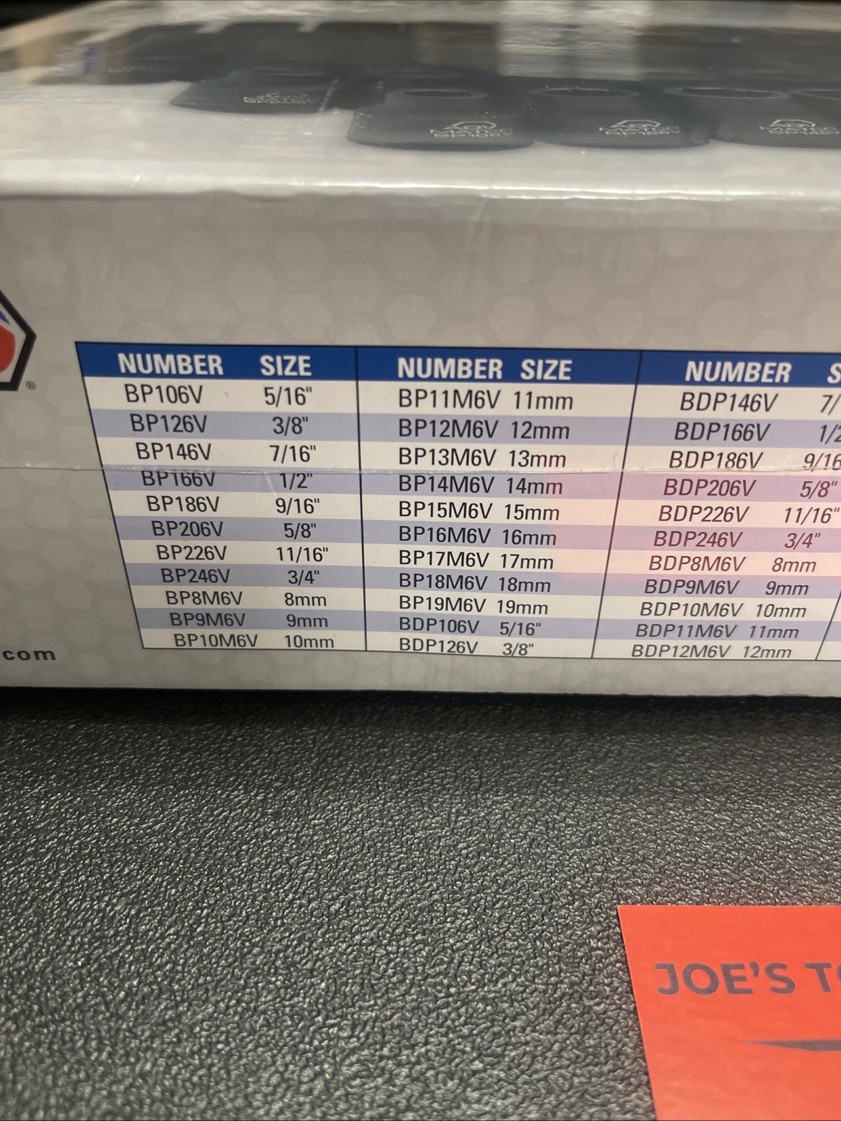 Matco Tools SBP426V 3/8″ Dr 42pc SAE & Metric 6Pt Standard & Deep Impact Socket
