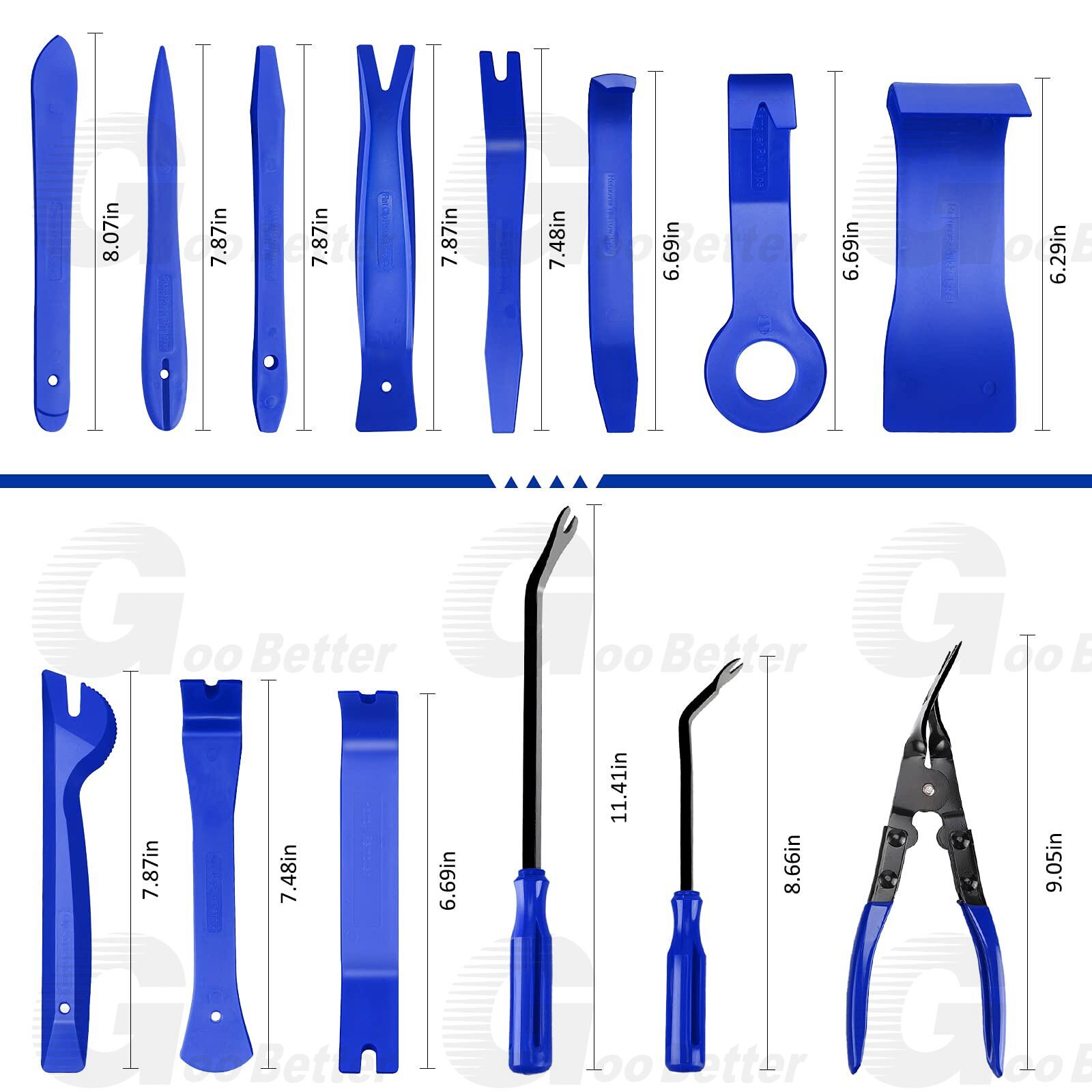 19Pcs Trim Removal Tool Auto Fastener Terminal Remover Tool Clip Pliers Pry Kit