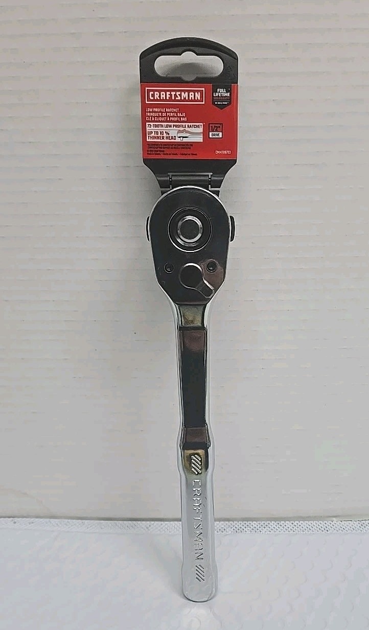 Craftsman CMMT86723 1/2″ Dr Low Profile 72 Tooth Full Polish Ratchet New