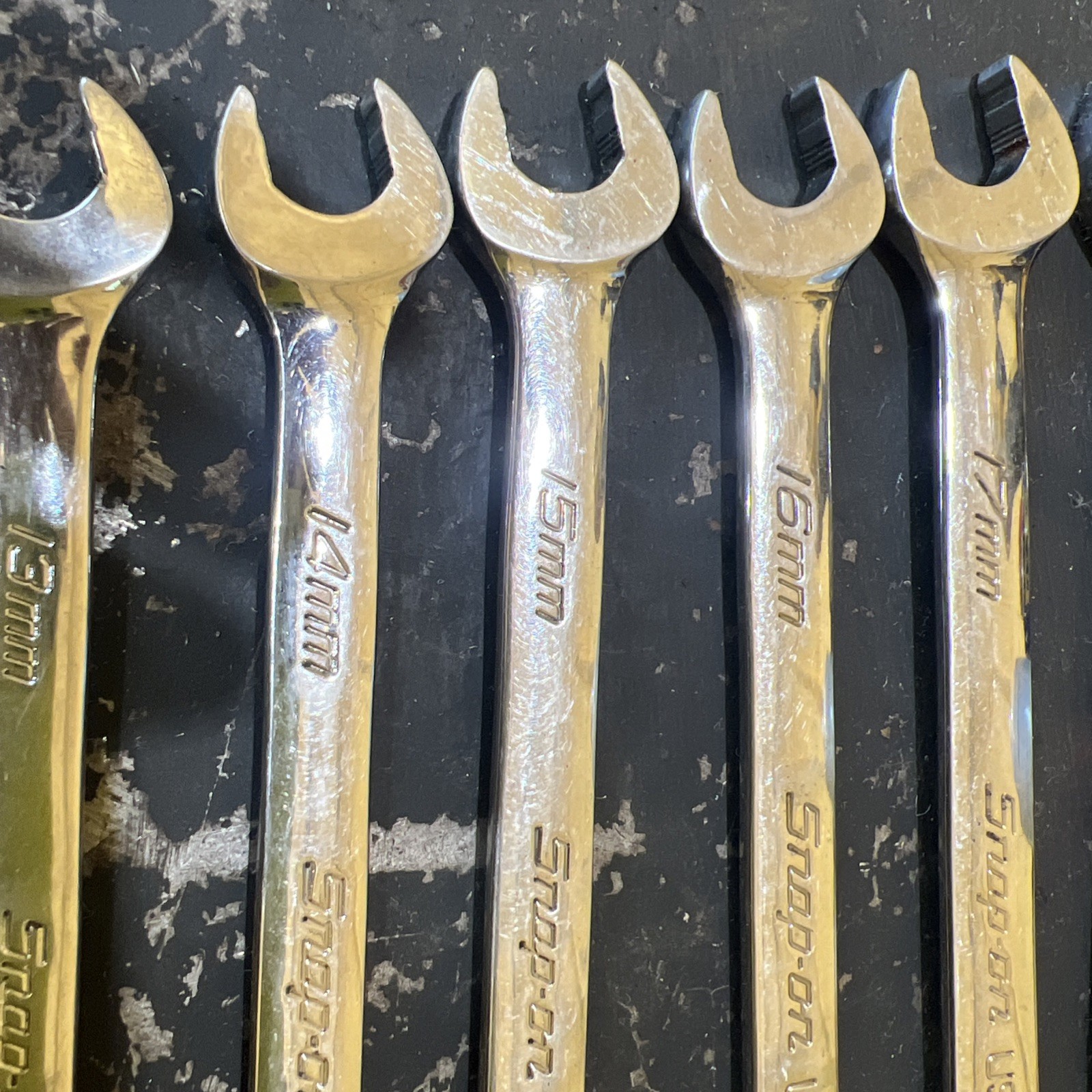 Snap-on 10pc 12pt Metric Flank Drive Plus Combination Wrench Set SOEXM710