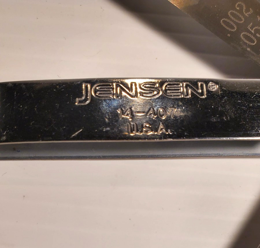 Jensen 14-407 Feeler Gauge 13 Blades Gauge Gage Thickness Measurment Tool