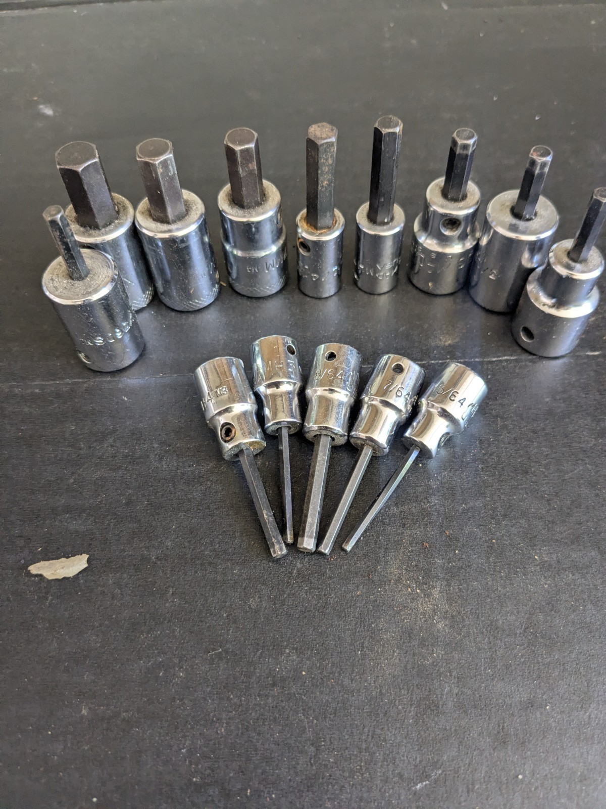 14 MAC Tools Hex Head Sockets Mixed Lot SAE MM 3/8″ & 1/4″ Drive USA Made Tools